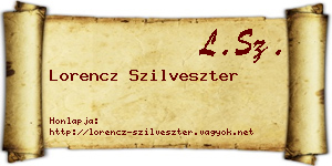 Lorencz Szilveszter névjegykártya