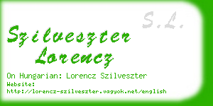 szilveszter lorencz business card